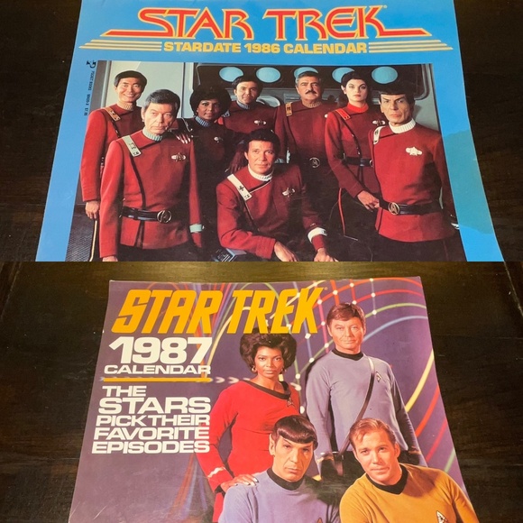 2 Star Trek Stardate Calendars 1986 1987 Pocket Books - Picture 1 of 16